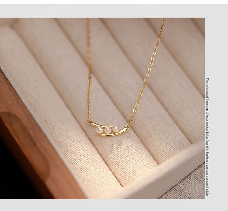 Wandoujia Round Bead Necklace Light Luxury Niche Simple High-end Clavicle New Versatile Neck Chain 3260_voghion.com