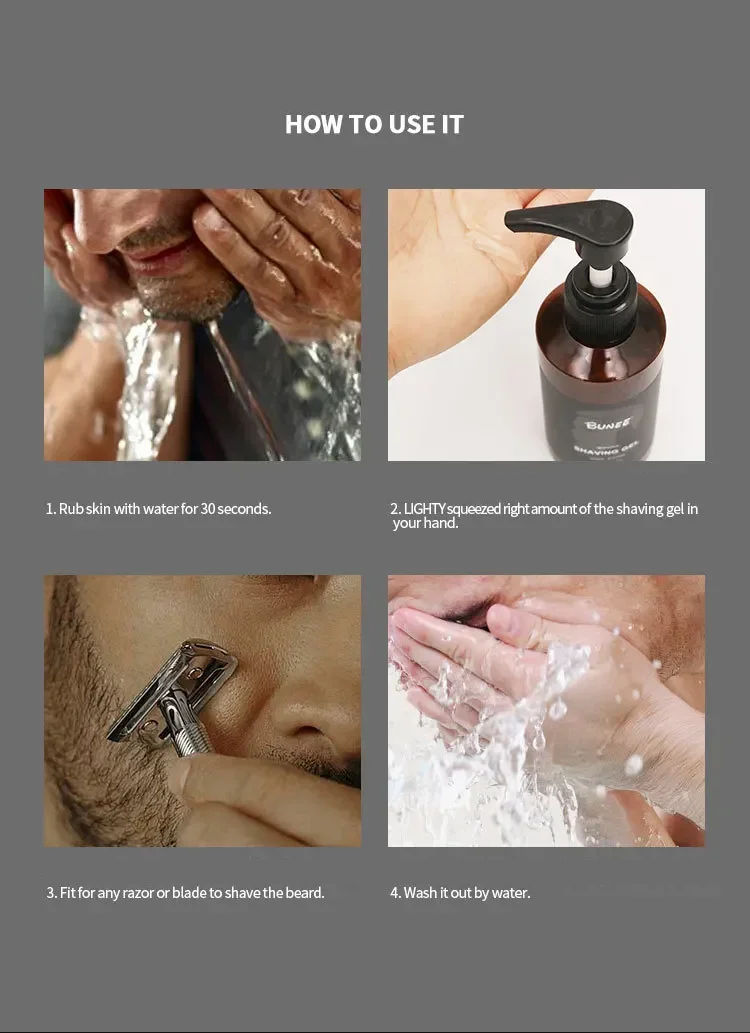 Gel da barba da uomo da 237ml Glicerolo styling schiuma da barba ammorbidente e rinfrescante per barba_voghion.com