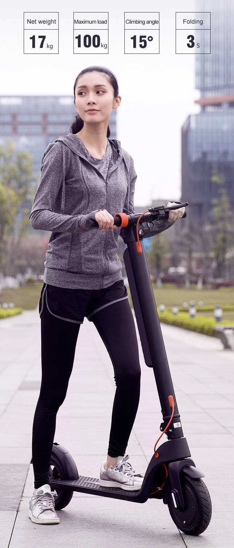 Electric Scooter For Adult 36v 350W 10Ah X8 10" Self-balance 15.6MPH Folding Kick Escooter_voghion.com
