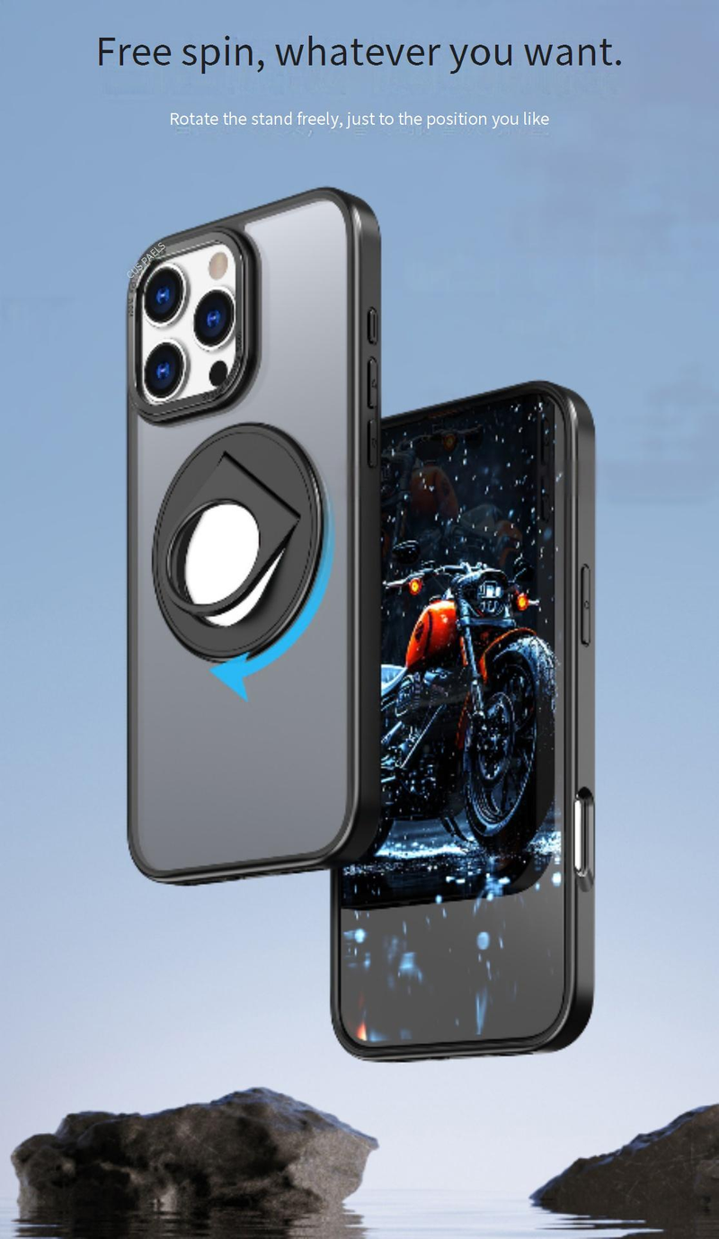 Custodia e cover per telefono Super Wing A, compatibile con iPhone 16 PRO MAX, con ventosa magnetica per auto, anti-caduta, supporto girevole per cellulare_voghion.com