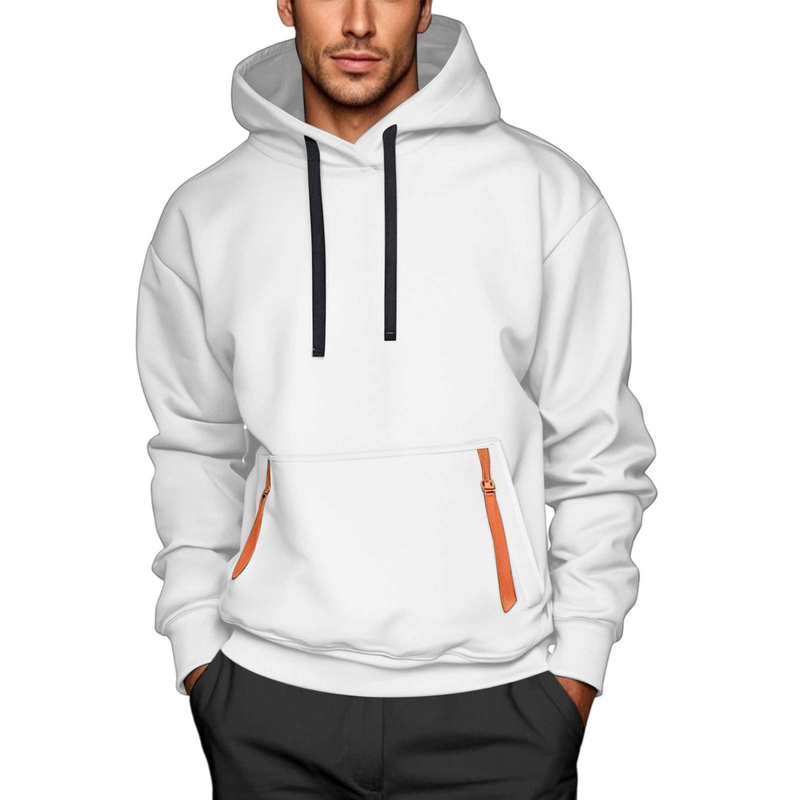 Statement-Hoodie für Herren – Avantgardistischer Pullover mit Schleifenbesatz, V-Ausschnitt und überschnittener Schulterpartie (S-XXXL, 10 kräftige Farben)_voghion.com