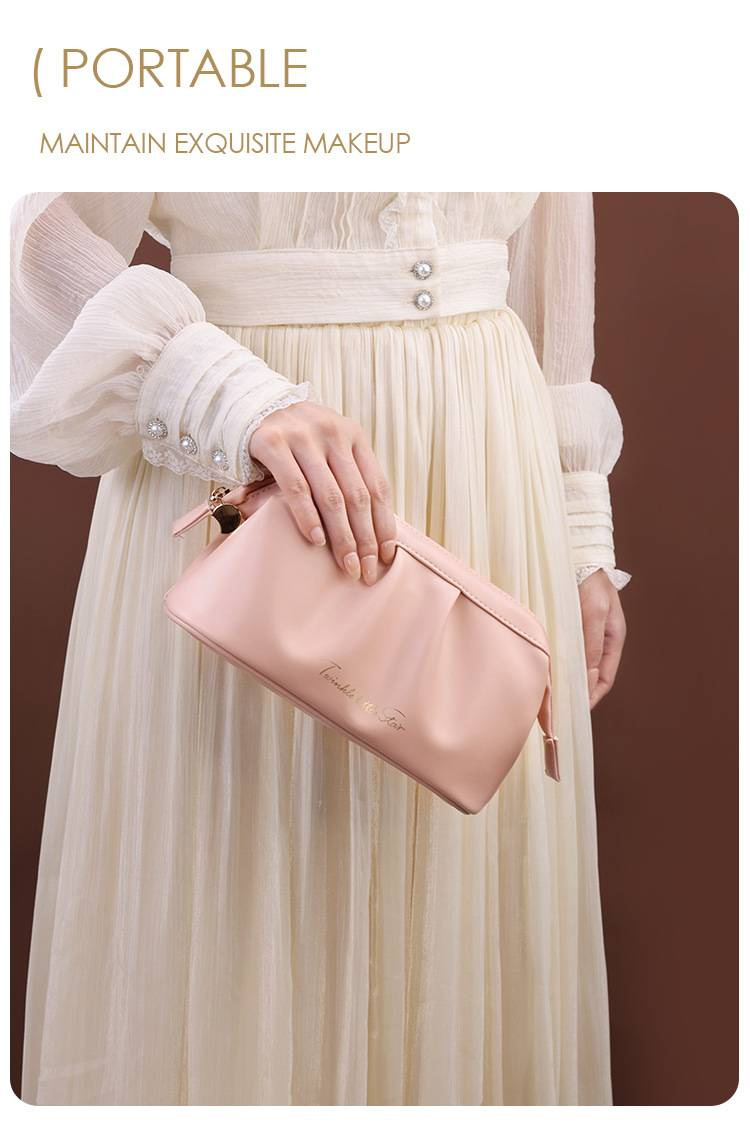 KOSE Rose Story Pu wasserdichte Kosmetiktasche Große Kapazität High-End-Reise Kleine tragbare weibliche tragbare Clutch im Ins-Stil_voghion.com