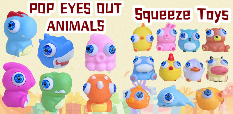 Animal Squeeze Toys With Pop Out Eyes Eye Popping Stress Relief Toy Balls Fun Fidget Gagdets For Kids Birthday Party Favors_voghion.com