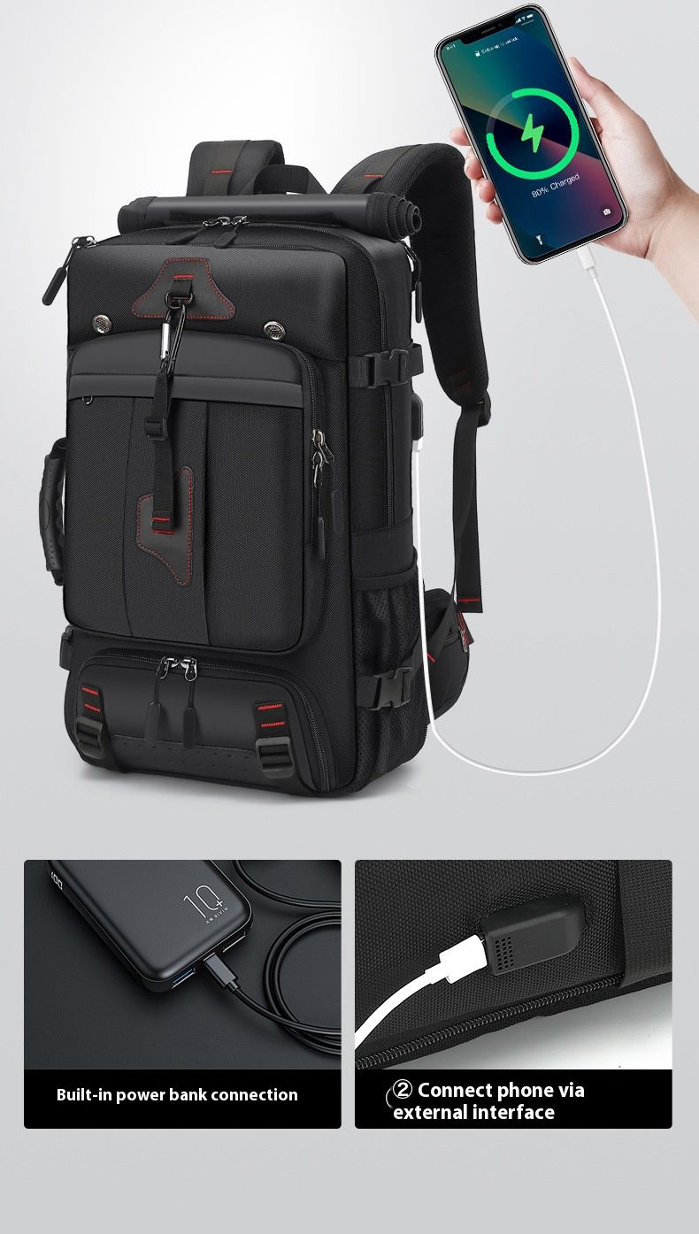 Durable Travel Backpack - Large Capacity Waterproof Hiking Backpack With Laptop Compartment & Shockproof Design, Stylish Streetwear Rucksack_voghion.com