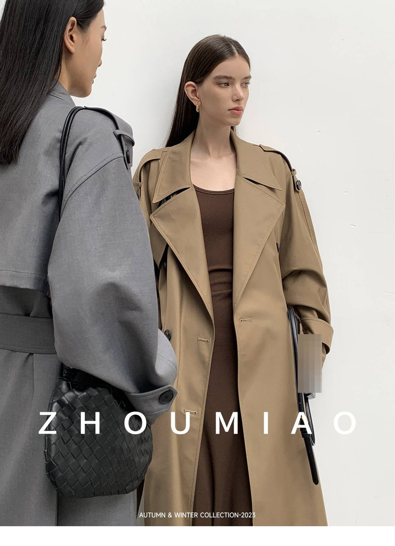 Dameskleding Parisian Dream Oversized revers double-breasted mid-length trenchcoat voor dames - Elegante High Street stijl_voghion.com