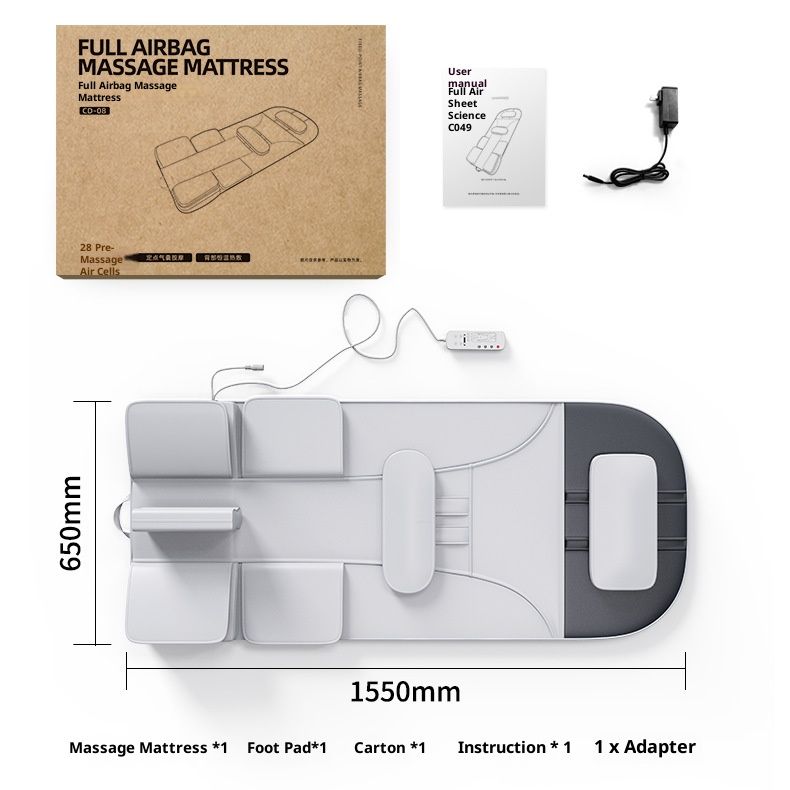 Tappetino massaggiante ad aria CD-08 per tutto il corpo con riscaldamento e trazione - Sollievo multizona per collo, schiena, fianchi e gambe - 6+ nodi massaggianti, 5_voghion.com