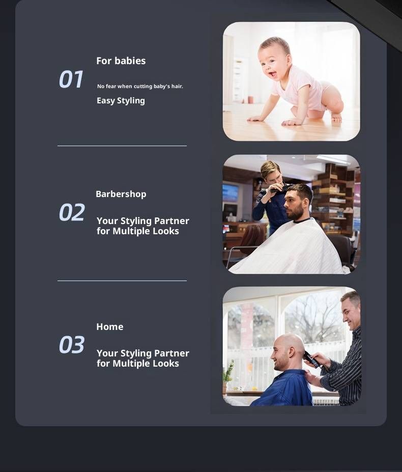 Hair Clipper - Cordless Rechargeable Trimmer With Detachable Blades, 2000mAh Battery, 40dB Quiet, 32 Length Settings, Professional Home & Salon Use_voghion.com