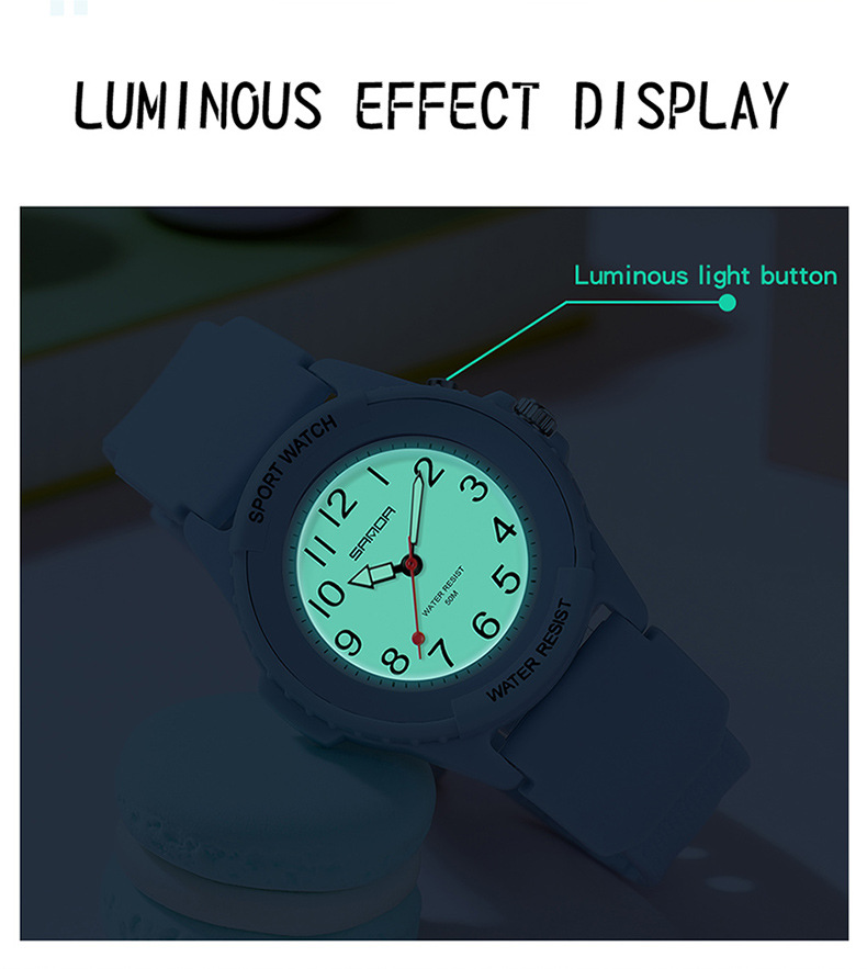 Orologio sportivo al quarzo con quadrante luminoso - Cassa in resina leggera, vetro minerale, impermeabile fino a 30 m, display analogico-digitale, movimento luminoso, orologio da studente_voghion.com