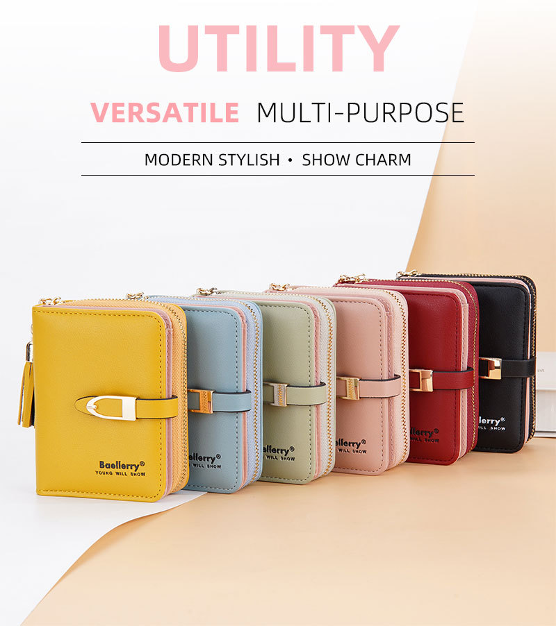 Baellerry Women's Wallet New Product Vertical Zipper Coin Purse For Women Fashion Print Multi-card Wallet_voghion.com