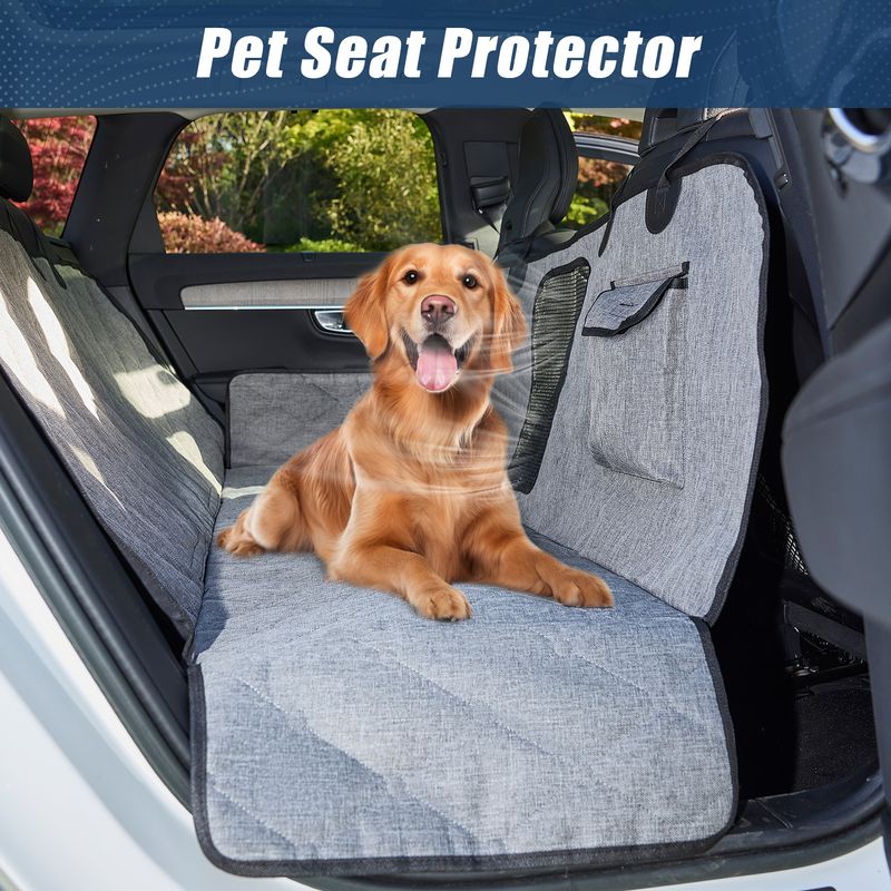 Su Geçirmez Arka Koltuk Evcil Hayvan Arabası Dörtlü Bir Arada Çıkarılabilir Fermuarlı Köpek Matı_voghion.com