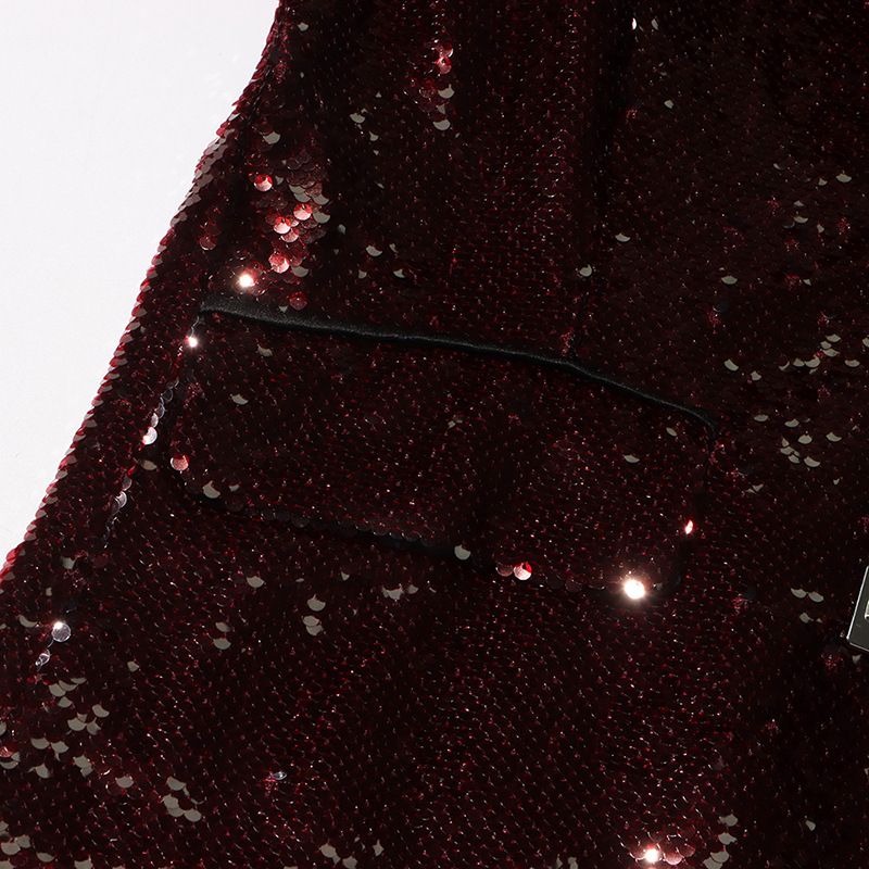 Abbigliamento da donna, design alla moda, piccolo abito con paillettes, elegante blazer con paillettes per donna - giacca da ufficio slim fit con scollo a V e design che stringe la vita_voghion.com