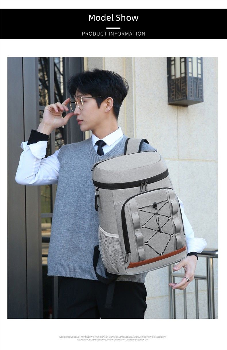 2024 Neuankömmling Isolierter Picknick-Rucksack mit großer Kapazität für draußen Kaltbierbeutel Oxford-Stoff Verdickter Eisbeutel_voghion.com