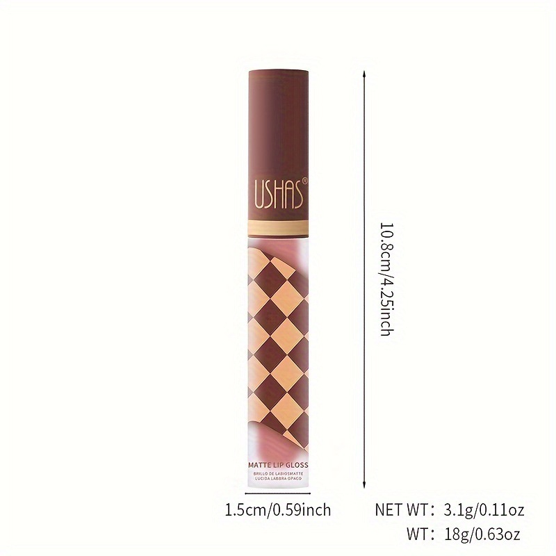 USHAS Chocolate Lip Glaze Non Staying Cup Rouge à Lèvres Mat Durable Lot de 3_voghion.com