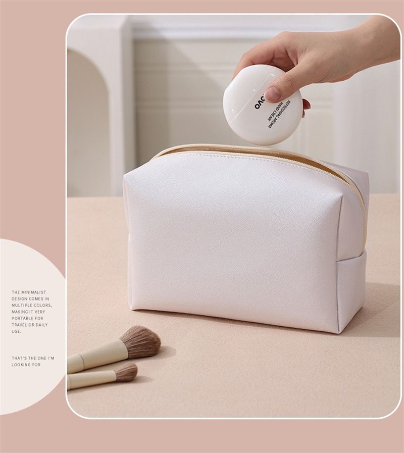 Luxury Parisian Makeup Bag | Large Capacity PU Organizer (Fits 25+ Full-Size Products) | Vegan Leather Travel Case With Mirror & Brush Slots_voghion.com