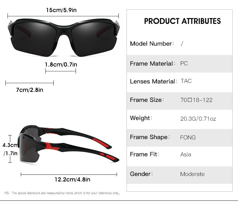Polarized Outdoor Sports New Half-Frame Windproof Goggles Fishing Sunglasses_voghion.com