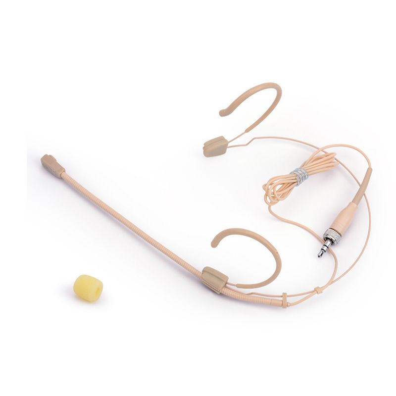 Ammattimainen beige kuulokemikrofoni, monisuuntainen, kondensaattorimikrofoni Sennheiserin langattomaan järjestelmään, 3,5 mm:n ruuviliitäntä_voghion.com