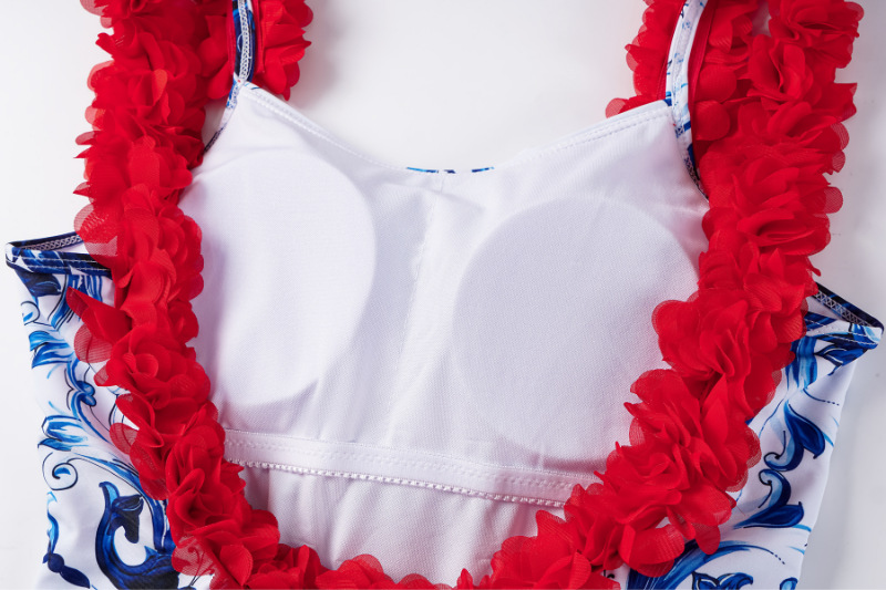 Conjunto de traje de baño de una pieza con estilo para vacaciones en la playa para mujer_voghion.com