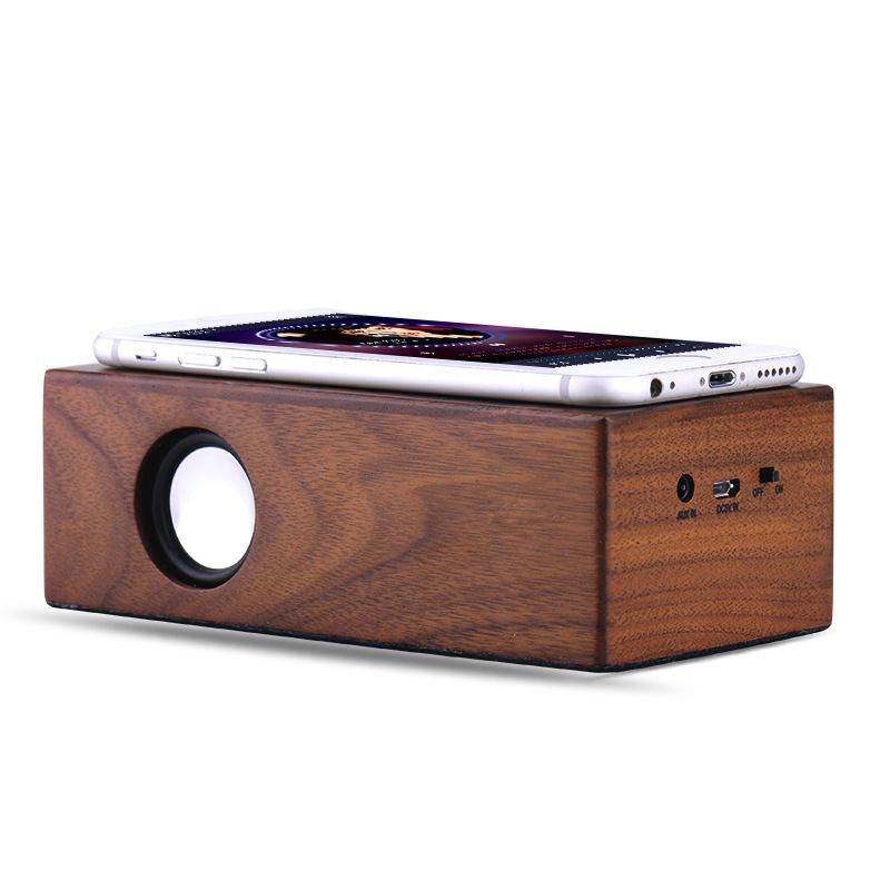 Induktsioonmobiiltelefoni väike kõlar, traadita subwoofer, valju puidust retroarvuti stereo_voghion.com