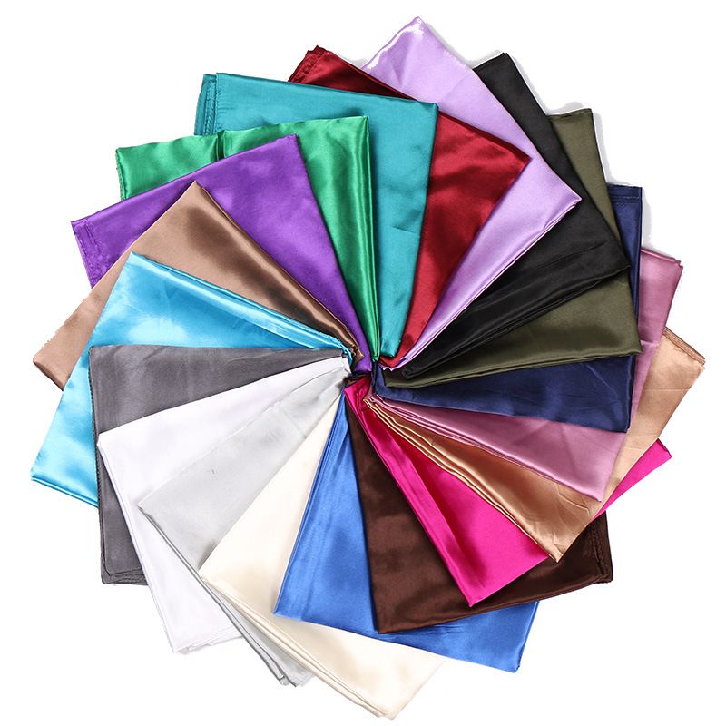 Neue Satin frauen Reine Farbe Kopftuch Seide Einfarbig 90 Satin Professionelle Stewardess Quadrat Schal Yw102_voghion.com