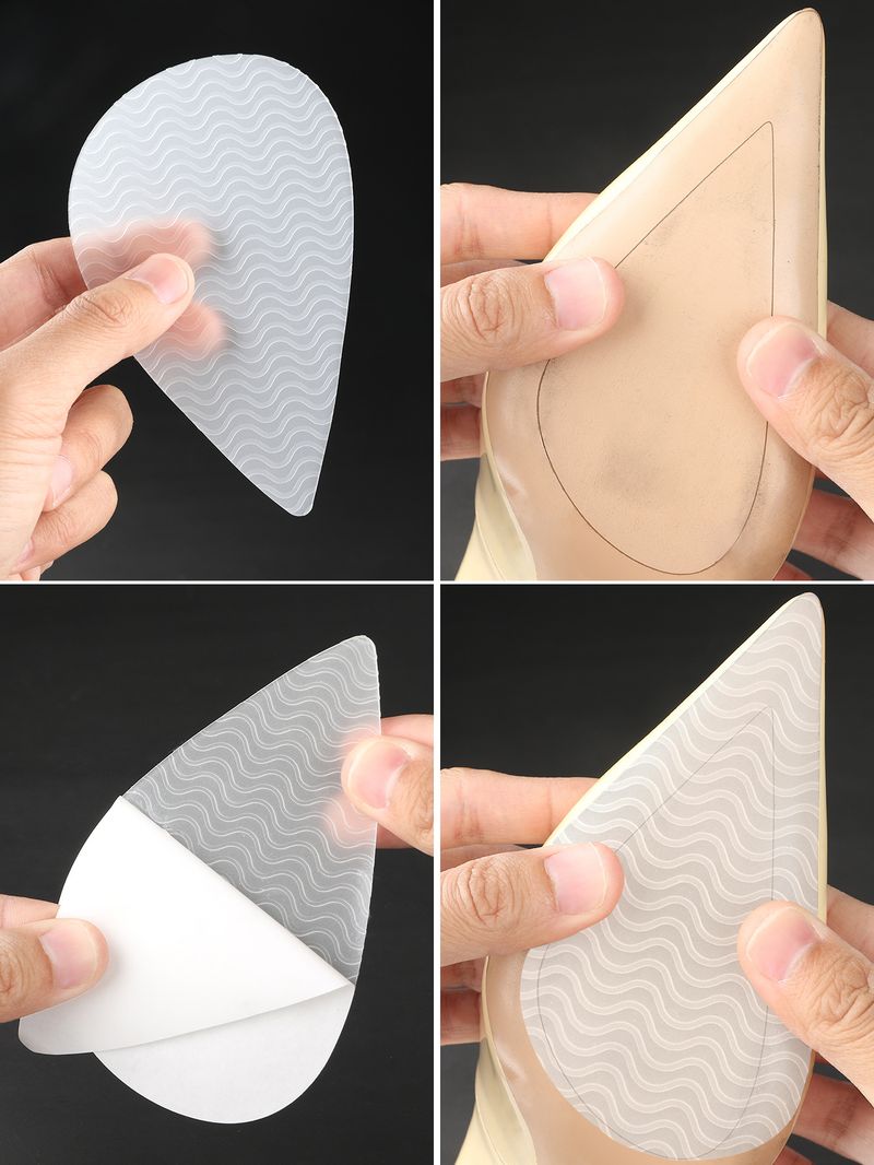 Anti-Slip Pointed Heel Protectors – Non-Skid Rubber Sole Pads For High Heels (12.5x7.5cm, 1.5mm Thick) – Wave & Diamond Patterns_voghion.com