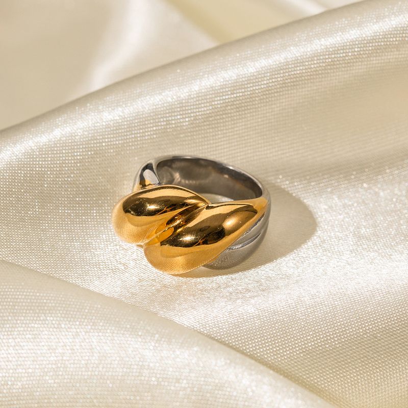 INS Network Red Tide Flowing Stainless Steel Gold and Silver Colored Thread Ring Fashion Non fading Jewelry_voghion.com