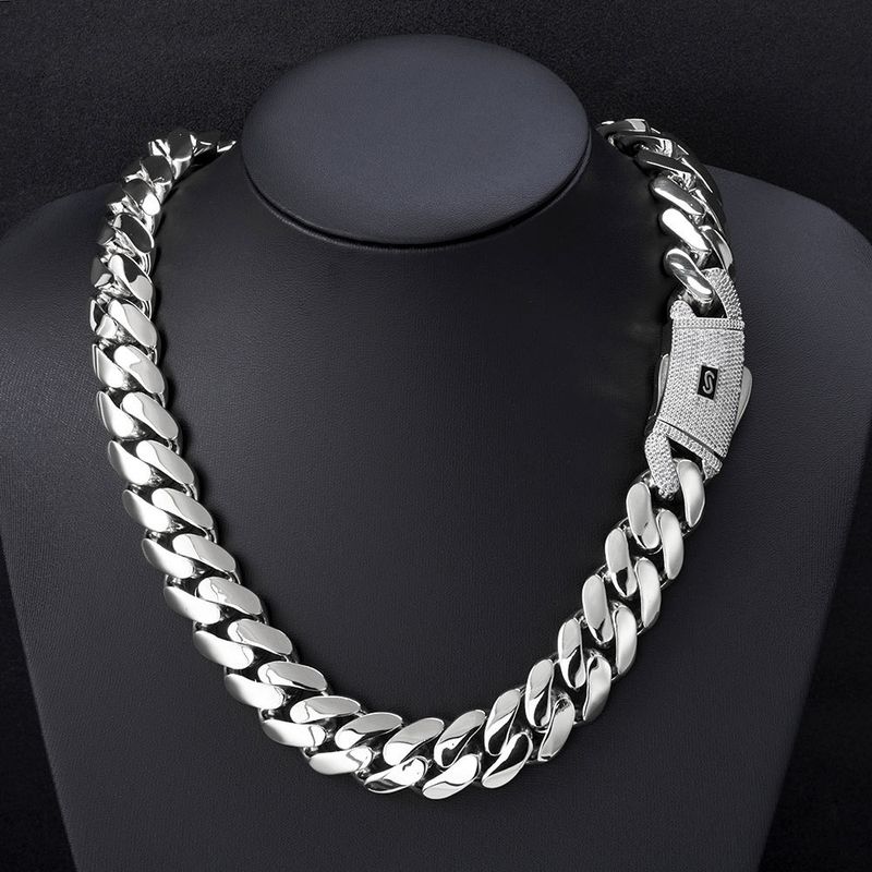 Men's Jewelry Micro Inlaid Zircon Cuban Chain Men's Necklace High End Jewelry Personality Trend Accessories_voghion.com