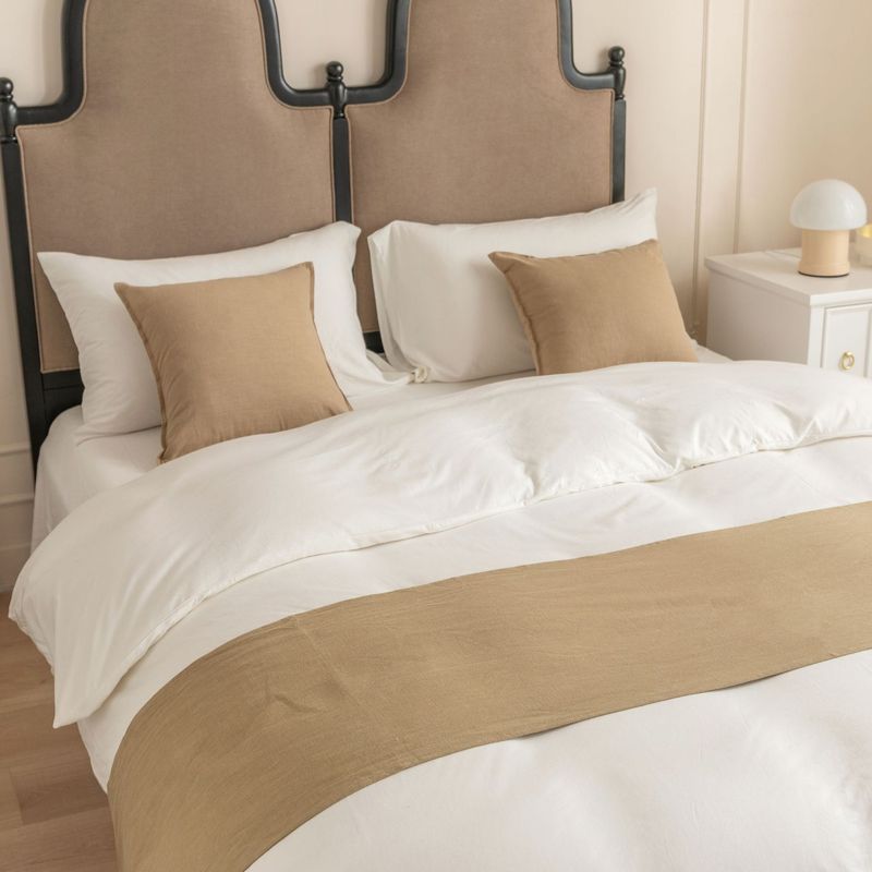 Asciugamano da letto in cotone e lino, semplice e alla moda, di colore solido, per hotel, locanda, in cotone e lino_voghion.com
