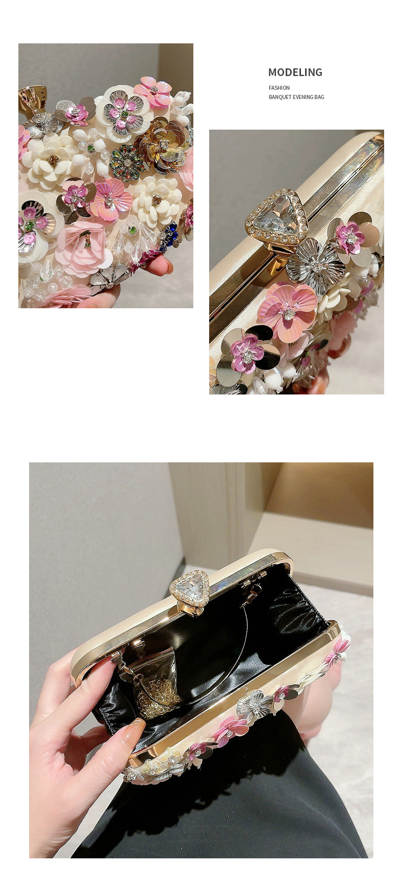 Mini Bag New Style Clutch Bag Female Name Warm Temperament Dinner Bag Evening Bag Banquet Bag Flower Bag Dress Bridesmaid Bag_voghion.com
