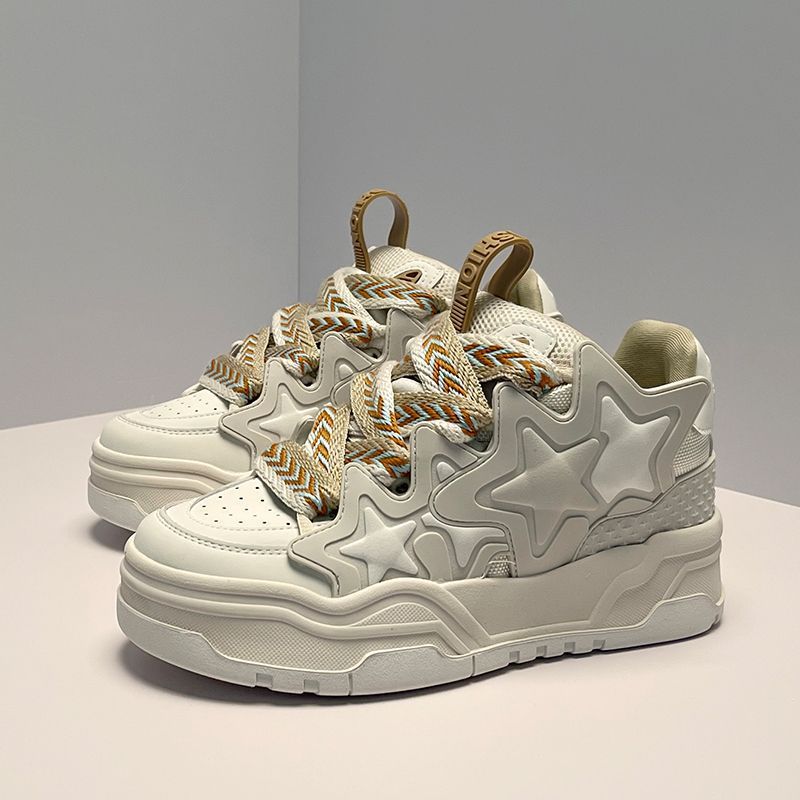 Scarpe da ginnastica alte in crema bianca con aumento di altezza e versatili, scarpe da ginnastica spesse invernali, scarpe da ginnastica alla moda da uomo_voghion.com