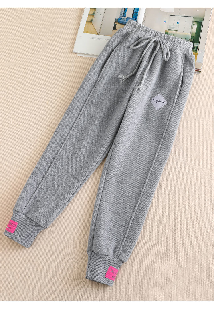 Damenbekleidung neue lockere Samt-Jogginghose, verdickte Leggings, trendige Sporthose_voghion.com