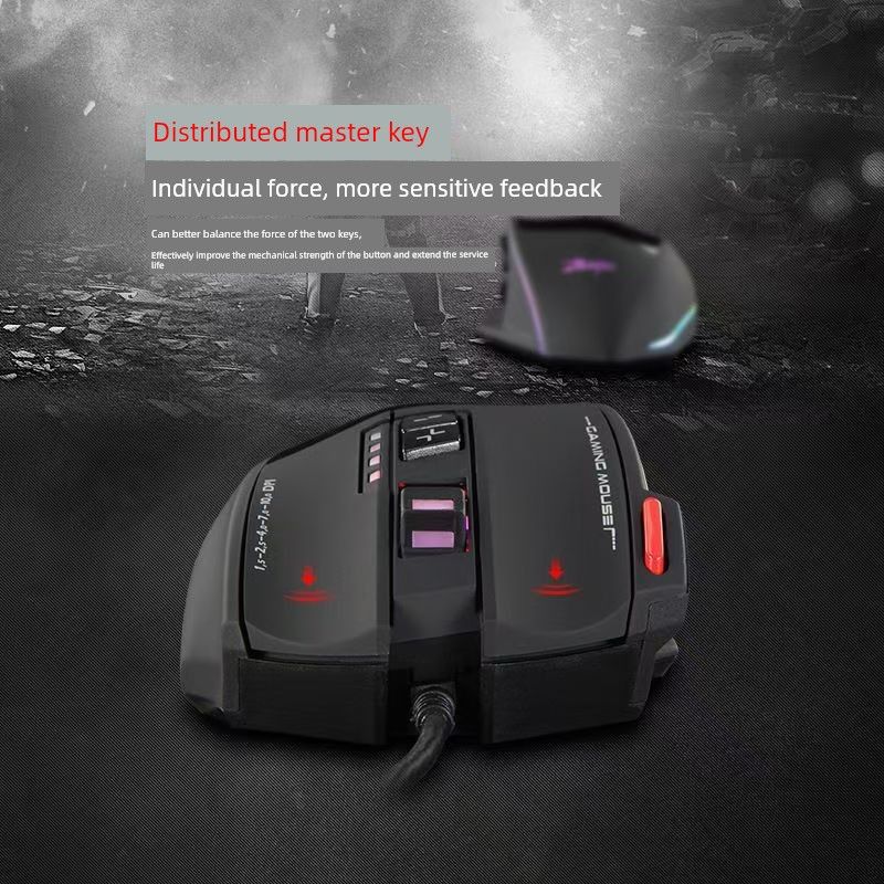 C13 Wired Game Office Ro Customizable Multi-Button Function Programming Mouse E-Sports Desktop Neutral_voghion.com