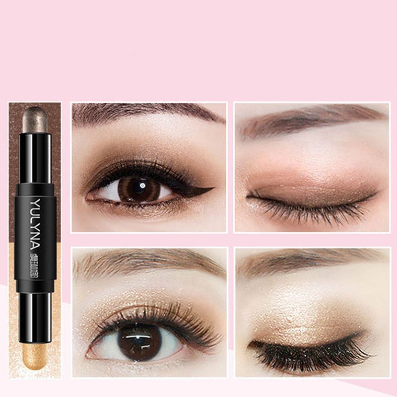 Hislaves Eyeshadow Pen Dual Head Waterproof Cream Glitter Gradient Shimmer Eyeshadow Stick Προμήθειες μακιγιάζ - 1_voghion.com