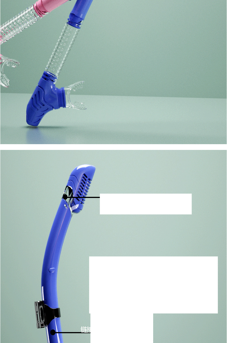 HD-Taucherbrille aus gehärtetem Glas. Komplett trockenes Schnorchelset mit flacher Maske_voghion.com