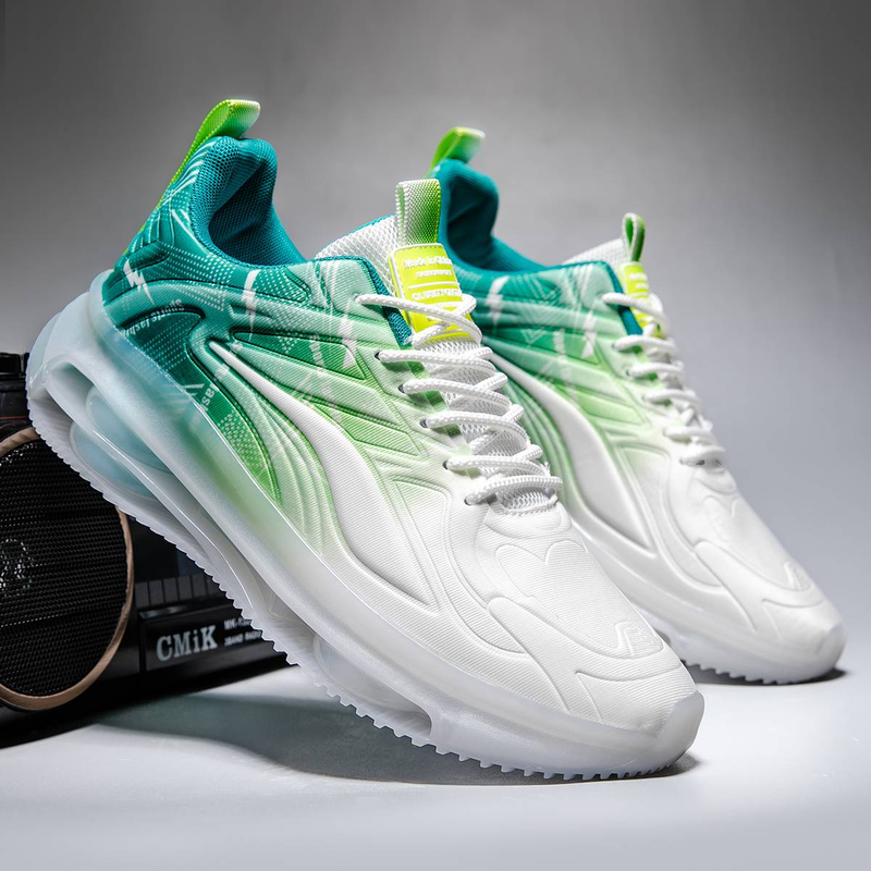 Zapatos de verano transpirables para hombre, nuevos zapatos deportivos casuales para correr para adolescentes con amortiguación de aire, zapatos para correr en blanco y negro_voghion.com