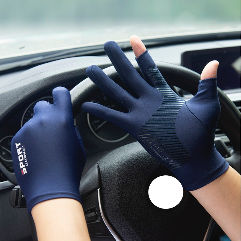 Ice silk sunscreen gloves for men and women high elastic comfortable gloves for cycling high elastic comfortable gloves for driving_voghion.com