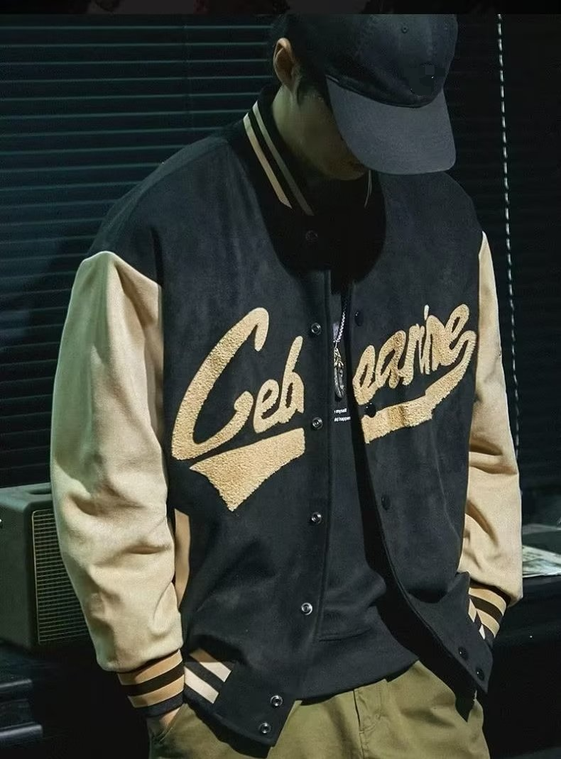 Muška odjeća Bejzbol jakna od antilopa za muškarce Vintage zelena bomber jakna za muškarce_voghion.com