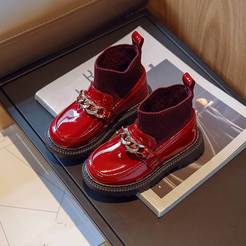 Kinderschuhe Mädchen Herbst und Winter Neue Martin Stiefel Plus Samt Warme Kurze Stiefel Weiche Sohle Rutschfeste Prinzessin Baumwollschuhe_voghion.com