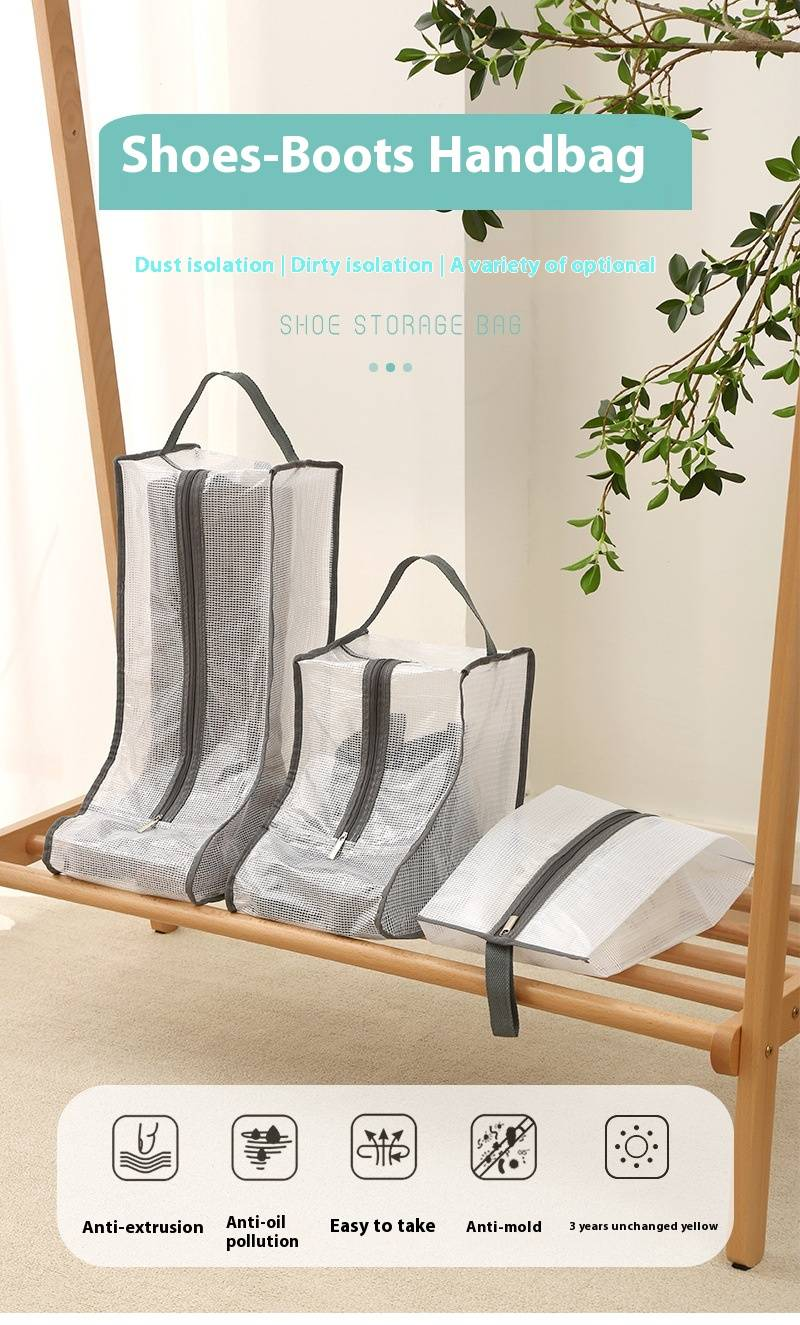 Shoe Storage Bags Set - Waterproof & Dustproof Boot/Closet Organizers With Mesh Panels (Breathable, Multi-Size For Seasonal Shoe Protection)_voghion.com