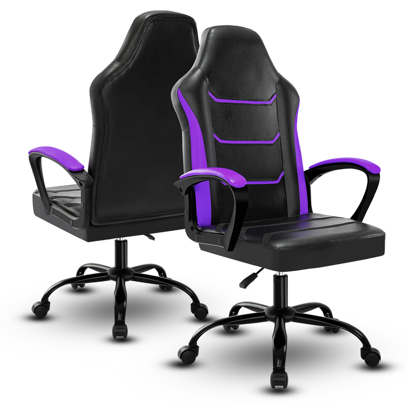 Ergonomischer Gaming-Stuhl, multifunktional mit einstellbarer Höhe, Verbindungsarmlehnen und hochdichtem Kissen, Bürostuhl, Schwarz_voghion.com