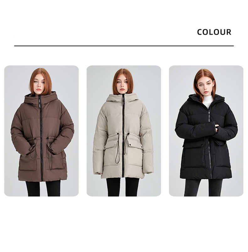 Women's Clothing Women's Oversized Puffer Jacket - Hooded Winter Coat With Quilted Detailing_voghion.com