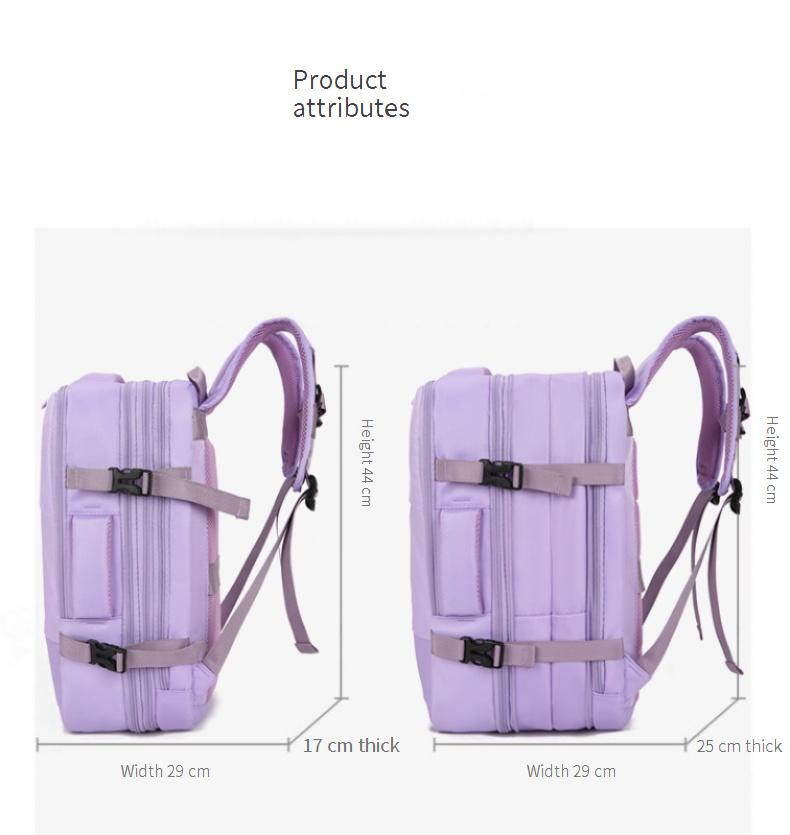 USB Charging Backpack For Travel & Work, Expandable 36-55L Laptop Backpack With Multiple Pockets, Lightweight Unisex Daypack For College_voghion.com