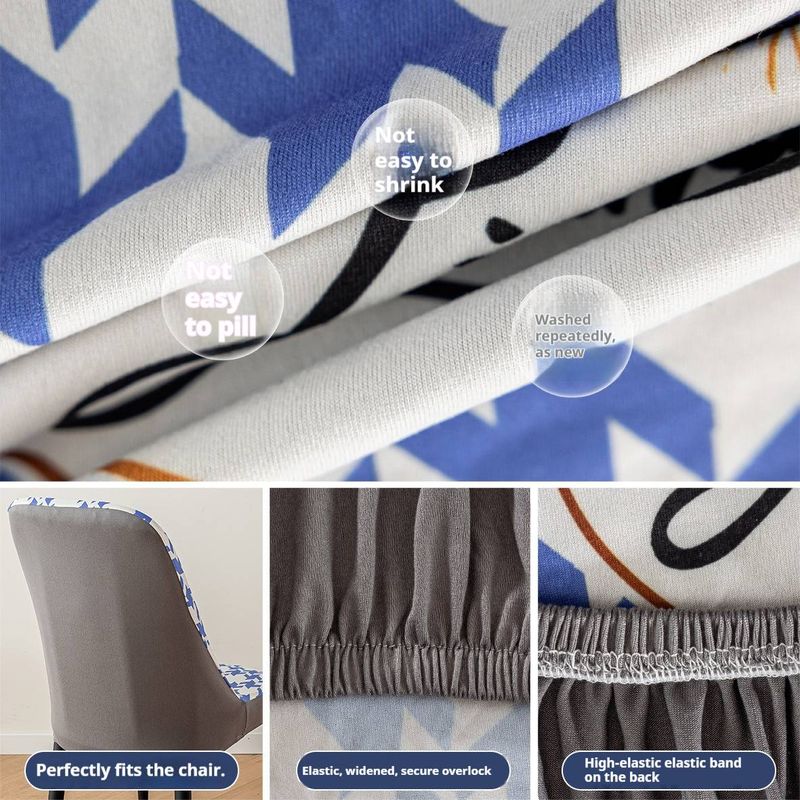 Coprisedie elasticizzati moderni – Coprisedie antiscivolo in poliestere con motivi geometrici, vestibilità universale per sedie curve e dalla forma unica_voghion.com
