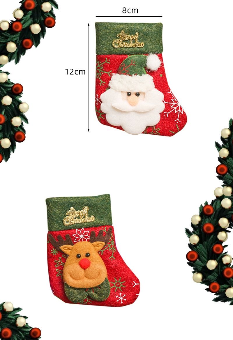 001 Qiaoding Transfrontaliera Nuova Decorazione Natalizia Piccola Lettera in Tessuto Non Tessuto Calza di Natale Sacchetto di Caramelle per Bambini_voghion.com