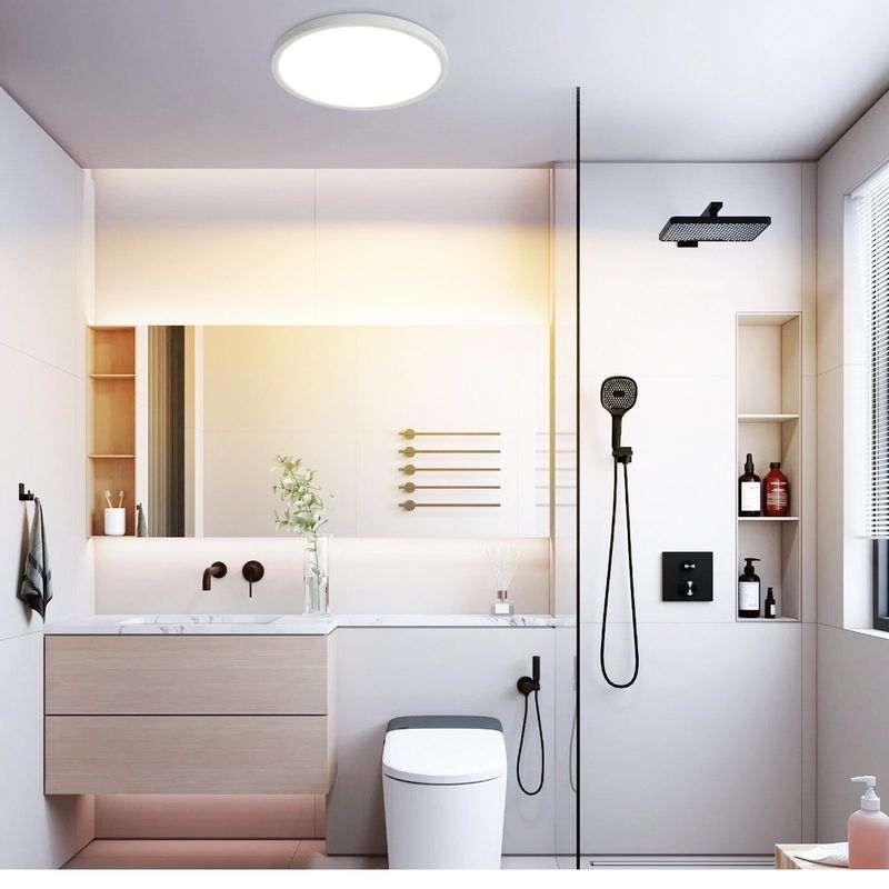 Glitzerlife LED Deckenlampe Deckenleuchte Modern - 3000K Badezimmerlampe Decke 18W Flurlampe Rund Ø22CM Badlampe Für Wohnzimmer Schlafzimmer Küche_voghion.com