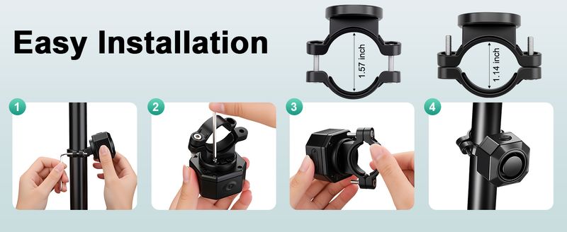Alarme de vélo rechargeable par USB, alarme de moto max. 110 dB avec télécommande et 7 niveaux de sensibilité, alarme antivol avec capteur de mouvement et vibrations_voghion.com