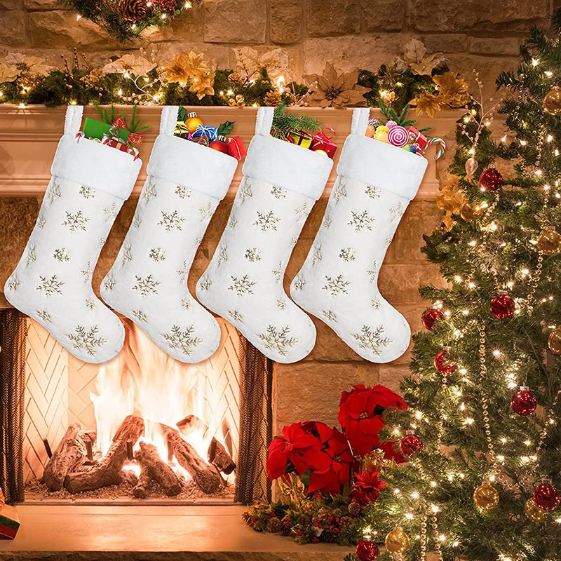 Supplies Bag Embroidered Snowflake Beads Large Christmas Decorative Gift Socks_voghion.com