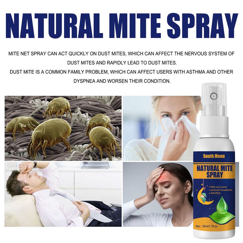 South Moon Natürliches Milbenspray, Spray zur Entfernung von Milben und Läuseeiern aus Schlafzimmer, Sofa, Bettwäsche und Textilien_voghion.com
