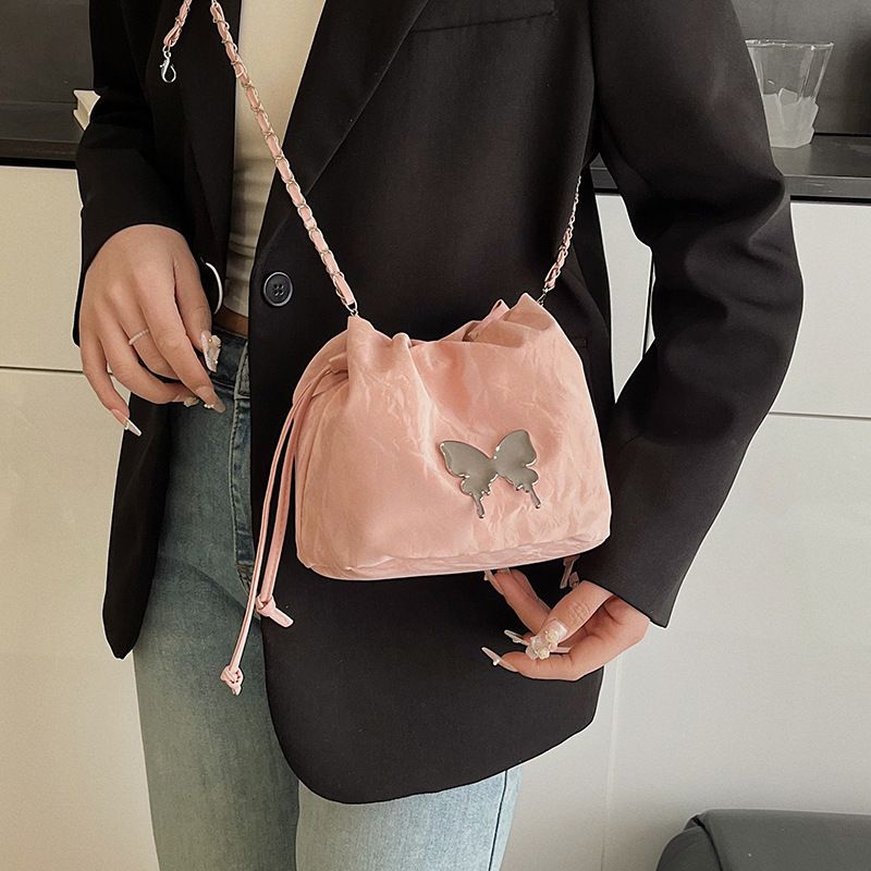 Borsa a tracolla di alta qualità per donna, modello estivo 2025, con fiocco, a secchiello e tracolla a nicchia_voghion.com