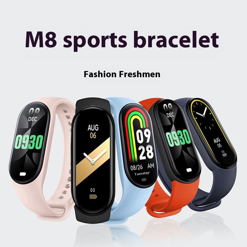 M8 Smart Armband Übungsmesser Schritt Bluetooth Herzfrequenz Blutdruck Blutsauerstoff Gesundheitsüberwachung Übungsarmband_voghion.com