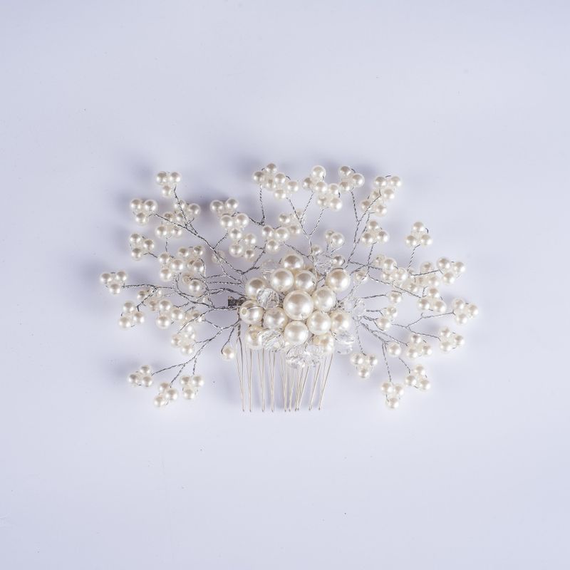 Coiffure de mariée coréenne, couvre-chef en perles de cristal fait à la main, peigne à cheveux en perles, accessoires pour cheveux de mariage, accessoires pour le front_voghion.com